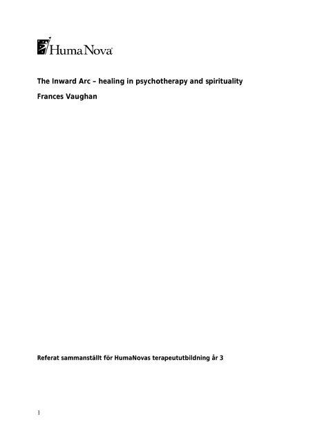 The Inward Arc – healing in psychotherapy and ... - HumaNova