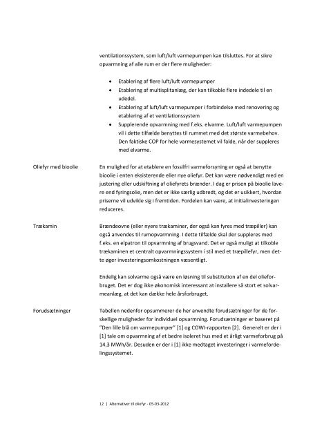 Alternativer til oliefyr - Ea Energianalyse