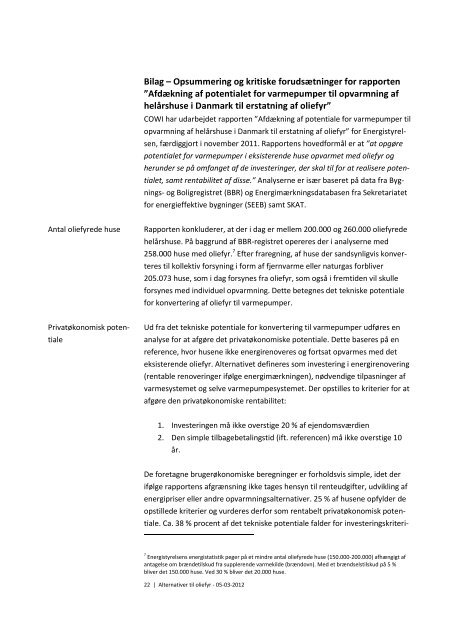 Alternativer til oliefyr - Ea Energianalyse