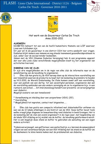 Flash september 2010 - Lions International District 112 A