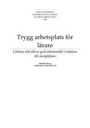 Trygg arbetsplats för lärare - Juridiska institutionen