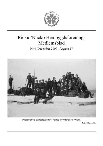 Medlemsblad 4 2009 - Rickul-Nuckö hembygdsförening