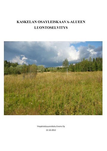 kaskelan osayleiskaava-alueen luontoselvitys - Kerava