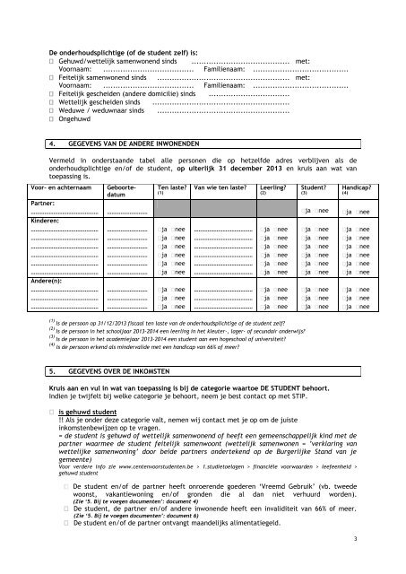 Partner ten laste wettelijk samenwonen