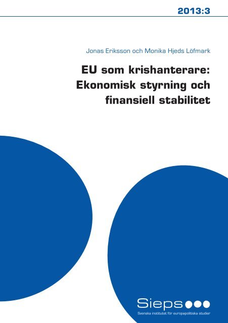 Ekonomisk styrning och finansiell stabilitet - Sieps