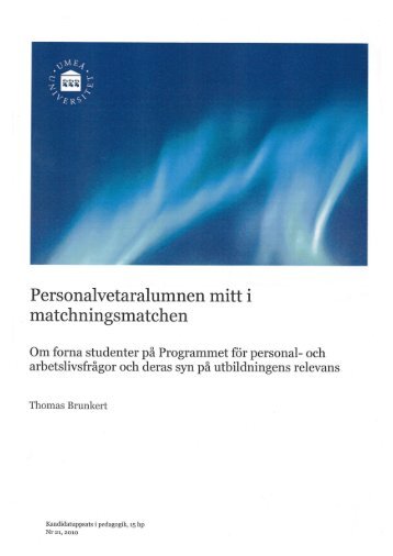 Personalvetaralumnen mitt i matchningsmatchen - Umeå universitet