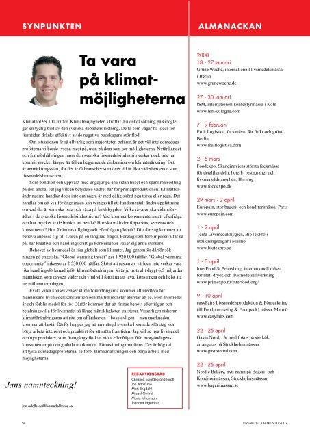 Tema: ekologiskt och alternativproducerat ... - Livsmedel i fokus