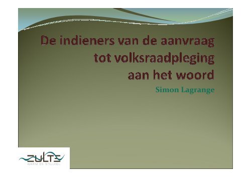 Presentatievoorstelling infovergadering - Gemeente Zulte