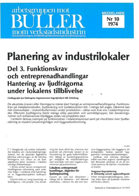 Planering av industrilokaler