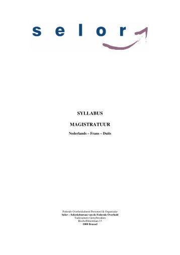 Syllabus Magistraten Nederlands - Selor