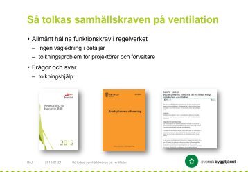 Så tolkas samhällskraven på ventilation