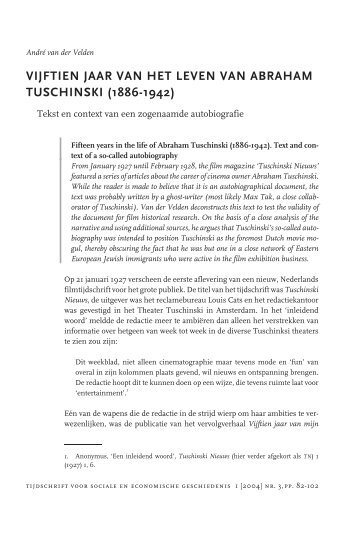 vijftien jaar van het leven van abraham tuschinski - Tijdschrift voor ...