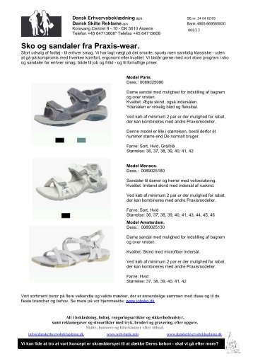Sko og sandaler fra Praxis-wear. - Dansk Erhvervsbeklædning