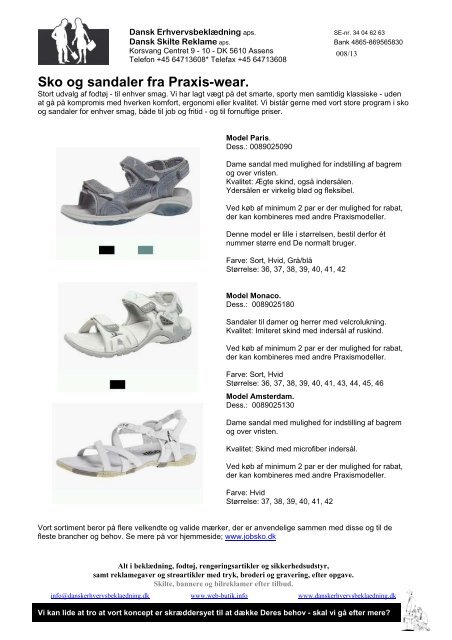 Sko og sandaler fra Praxis-wear. - Dansk Erhvervsbeklædning