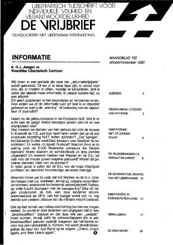 Vrijbrief 152 (oktober/november 1990) - Libertarian.nl
