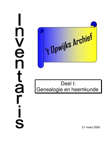 Deel I: Genealogie en heemkunde - Opwijk