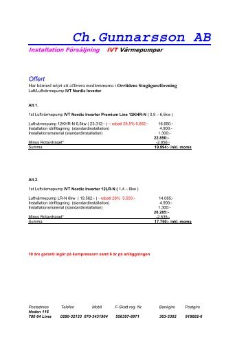 Offert mars 2013 - Orrlidens Stugägareförening
