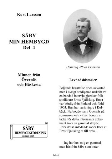 Säby del 4 Alfred Eriksson, en levnadshistoria.