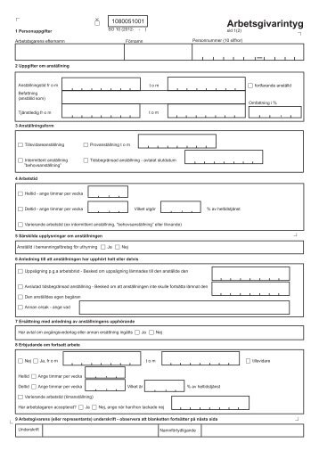 Arbetsgivarintyg - SO-Arbetslöshetskassornas Samorganisation