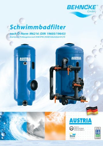 Schwimmbadfilter nach Ö-Norm M6216 (DIN ... - Behncke GmbH