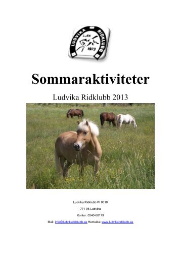 Sommarkurser - Ludvika Ridklubb