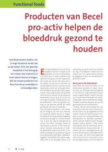 Becel pro.activ bloeddruk - Voeding & Visie