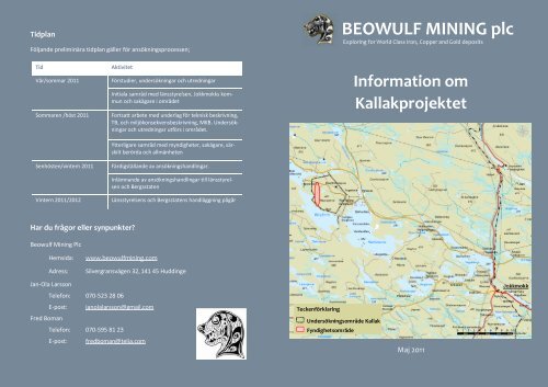 Information Kallak - Beowulf Mining