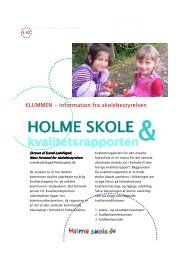 Klummen skolebestyrelsen om kvalitetsrapporten - Holme Skole