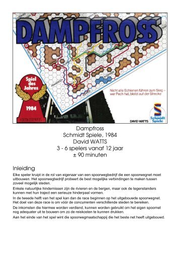 Dampfross Schmidt Spiele, 1984 David WATTS 3 ... - Forum Mortsel