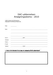 DAC-uddannelsen Ansøgningsskema - 2010