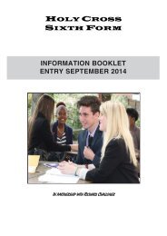 Holy Cross Sixth Form Information Booklet