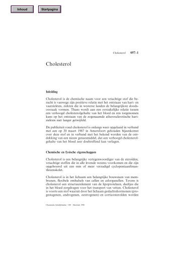 Cholesterol - Chemische Feitelijkheden