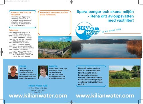 Spara pengar och skona miljön - Kilian Water