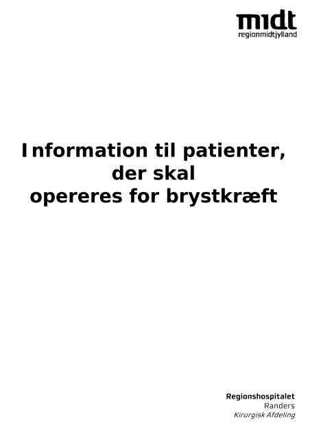 Operation for brystkræft - Regionshospitalet Randers