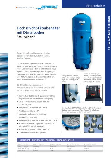 Hochschicht-Filterbehälter mit Düsenboden - Ecome