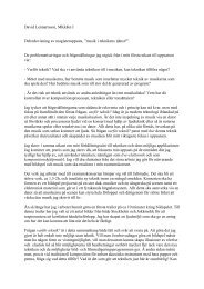 David Lennartsson, MKkKn I Delredovisning av magisteruppsats ...