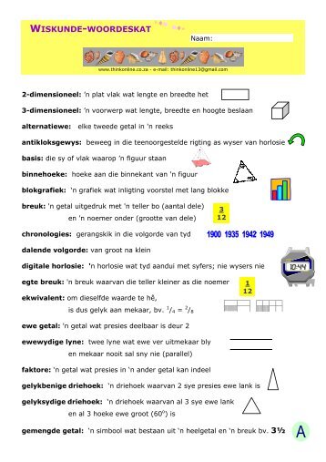 WISKUNDE-WOORDESKAT - Think Online