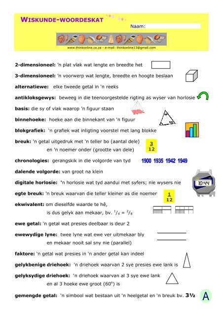 WISKUNDE-WOORDESKAT - Think Online