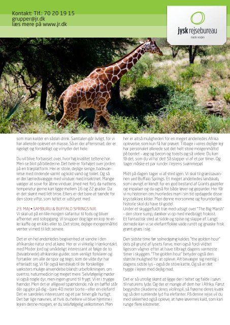 Hent brochure for Safari i Kenya - Jysk Rejsebureau