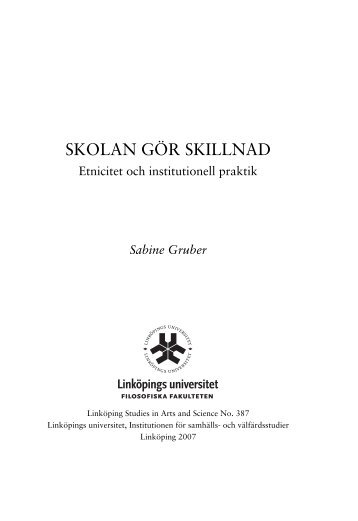 SKOLAN GÖR SKILLNAD - DiVA