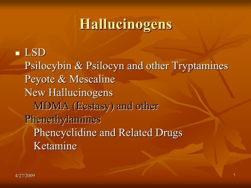 Amphetamine and Related Drugs