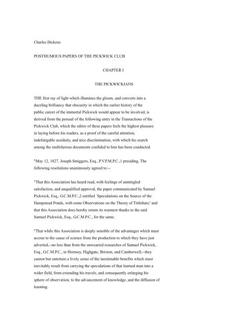 Charles Dickens Posthumous Papers Of The Pickwick Charles Dickens Posthumous Papers Of The Pickwick