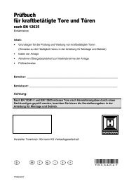 Prüfbuch für kraftbetätigte Tore und Türen - Hormann.es