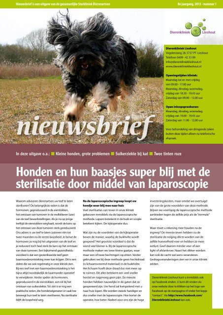 SD nieuwsbrief - 2013 - nr 1[1].pdf - Dierenkliniek Lieshout