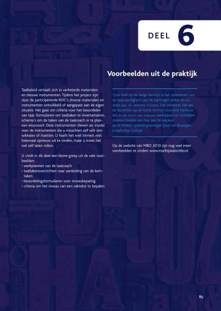 Drieslag Taal, Praktijkboek Taalbeleid Nederlands in het mbo (2010)