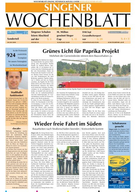 28. Juli 2010 - Singener Wochenblatt
