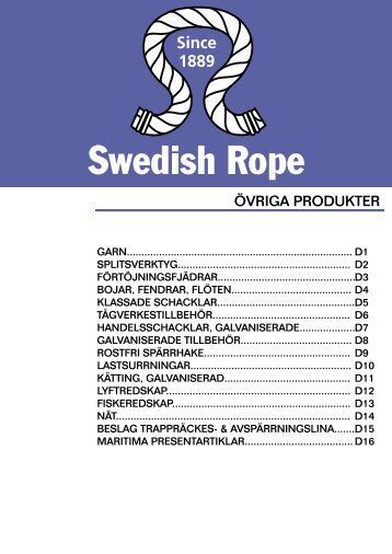ÖVRIGA PRODUKTER - Swedish Rope