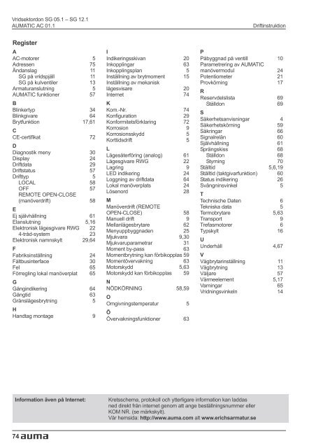 Vridsektordon SG 05.1 - SG 12.1 AUMATIC AC 01.1 ... - FS Data