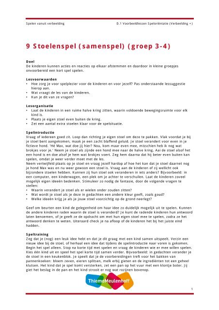 9 Stoelenspel (samenspel) (groep 3-4) - Spelen vanuit verbeelding