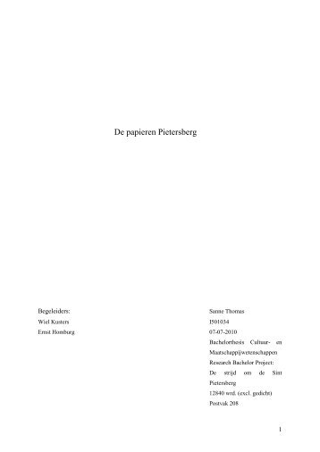 De papieren Pietersberg - Stichting Oud Sint Pieter